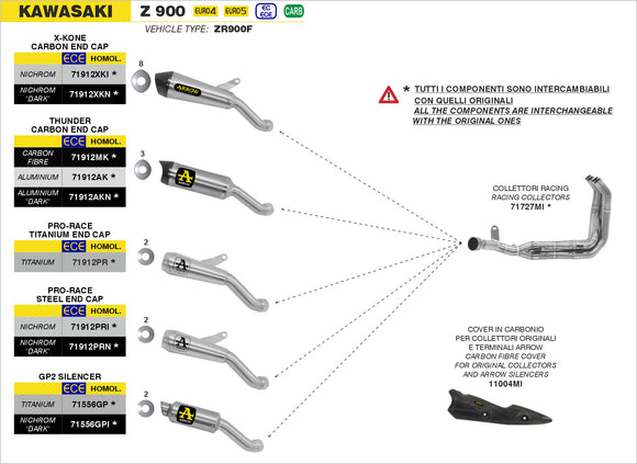 Kawasaki Z 900 Titanium Pro-Race silencer