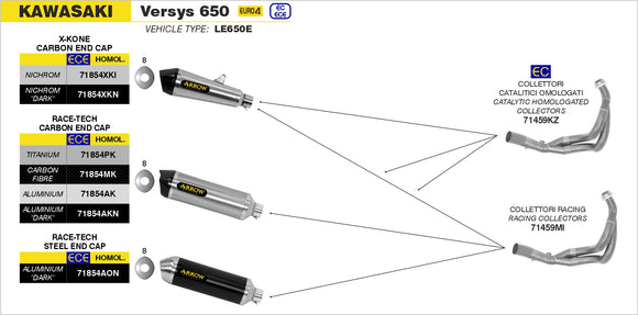 Kawasaki VERSYS 650 Race-Tech Aluminium silencer
