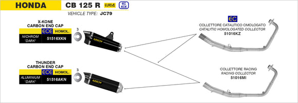 Honda CB 125 R Catalytic homologated collector