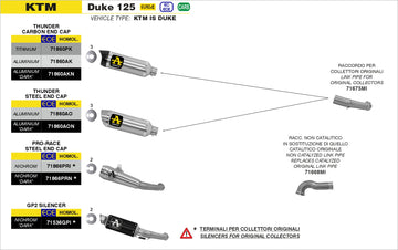KTM DUKE 125 GP2 silencers kit - 0