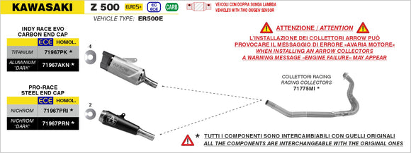 Kawasaki Z 500 Pro-Race Nichrom "Dark" silencer