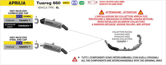 Aprilia TUAREG 660 Indy Race EVO Titanium silencer with carby end cap