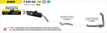 BMW F 850 GS Maxi Race-Tech aluminium "Dark" silencer with carby end cap - 0