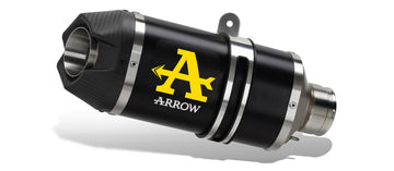 Ducati Desert X 950 Indy Race aluminium "Dark" silencer with steel end cap - 0