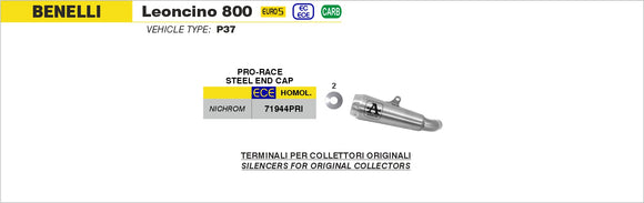 Benelli Leoncino 800 Nichrom Pro-Race silencer