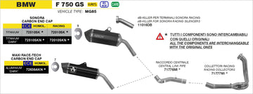 BMW F 750 GS Maxi Race-Tech titanium silencer with carby end cap - 0