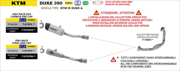 KTM DUKE 390 Indy Race EVO Titanium silencer with carby end cap