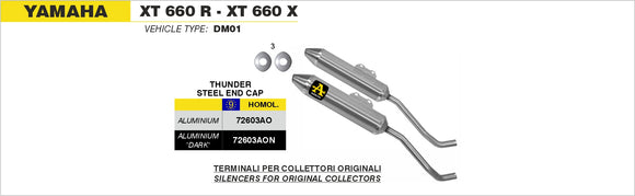 Yamaha XT 660 R - XT 660 X Thunder Approved titanium silencers (right and left)