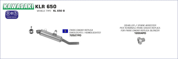 Kawasaki KLR 650 dB-Killer Spark arrester per Paris-Dakar