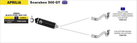 Aprilia SCARABEO 500 GT Urban  aluminium "Dark" silencer with "Dark" end cap - 0
