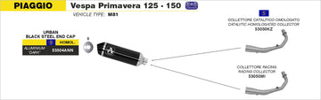 Piaggio VESPA Primavera 125/150 Urban  aluminium "Dark" silencer with "Dark" end cap - 0