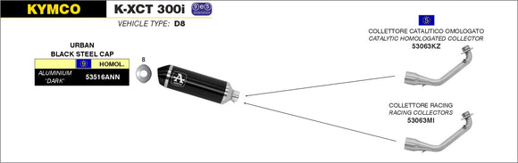 Kymco K-XCT 300i Racing collector for Urban Exhaust