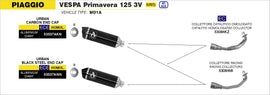 Piaggio VESPA Primavera 125 3V Urban  aluminium "Dark" silencer with carbon end cap - 0