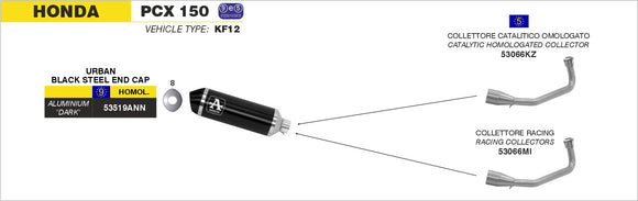 Honda PCX 150 Racing collector for Urban Exhaust