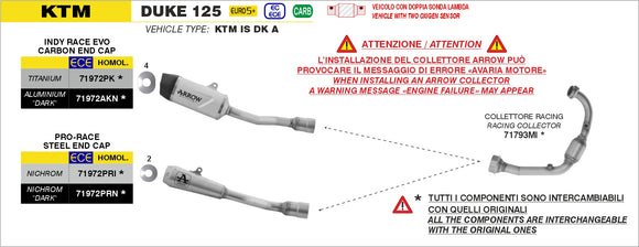 KTM DUKE 125 Indy Race EVO Titanium silencer with carby end cap