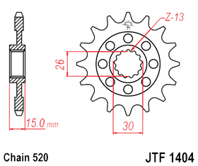 BMW S1000RR FRONT SPROCKET 15 TOOTH PITCH 520 RACING