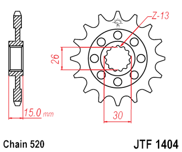 BMW S1000RR FRONT SPROCKET 15 TOOTH PITCH 520 RACING