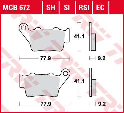 BMW S1000RR Rear brake pads Standard TRW