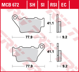 BMW S1000RR Rear brake pads Standard TRW