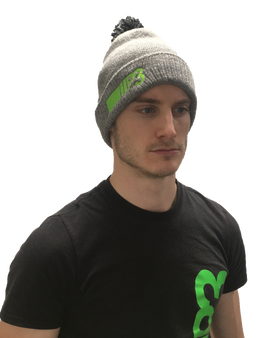 P3 Grey Beanie with bobble