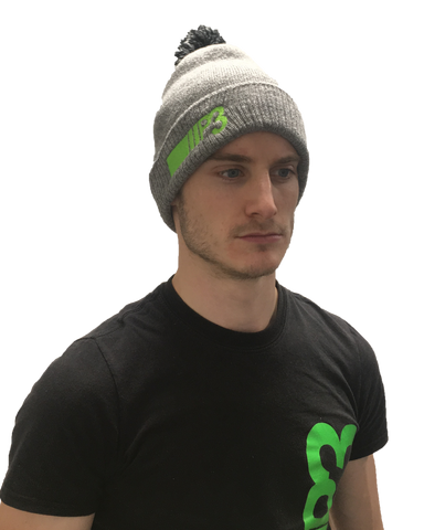P3 Grey Beanie with bobble