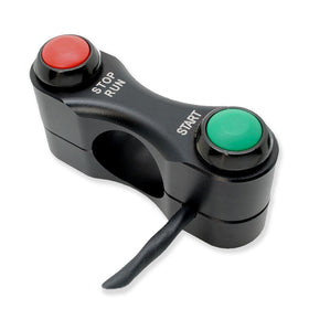 Ducati V2 - BSD Aluminium 2 function race switch - handlebar clamp mount - Stop/Run, Start
