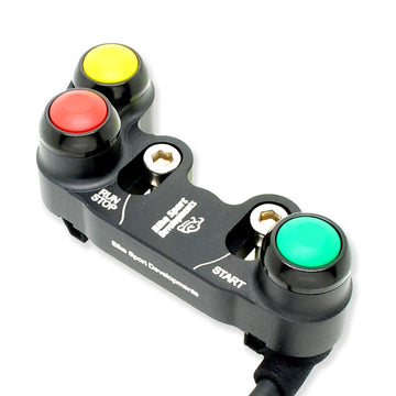 Ducati V2 - BSD Aluminium 3 function race switch - Brake pump mount - Stop/Run, Start, Rain