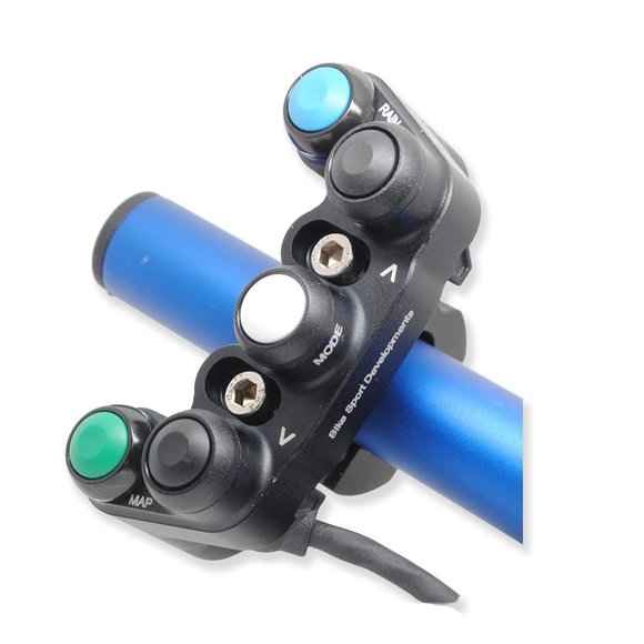 Yamaha YZF R1 2020-Onward - BSD Aluminium - 7 function - race switch - bar clamp mount - Up Select Down Map Pit Rain Lap