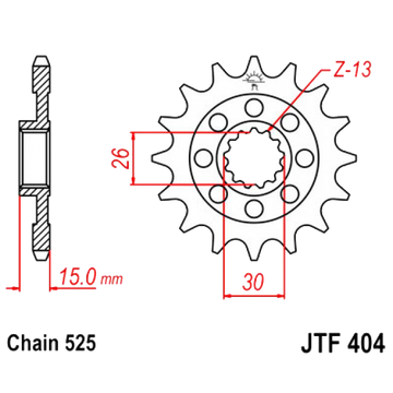 BMW S1000RR FRONT SPROCKET 15 TOOTH PITCH 525